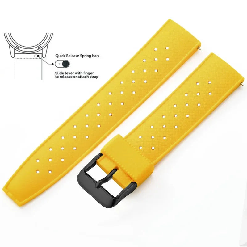 Tropical Silicone Watch Band | Quick Release Rubber Strap
