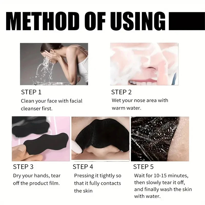 50/100PCS Charcoal Nose Strips for Blackhead Removal & Acne Treatment