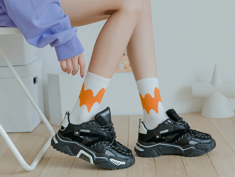 Unisex Checkerboard Socks | Trendy Geometric Cotton Streetwear