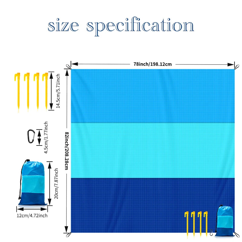 Oversized Lightweight Beach Blanket | Sand Free Waterproof Mat