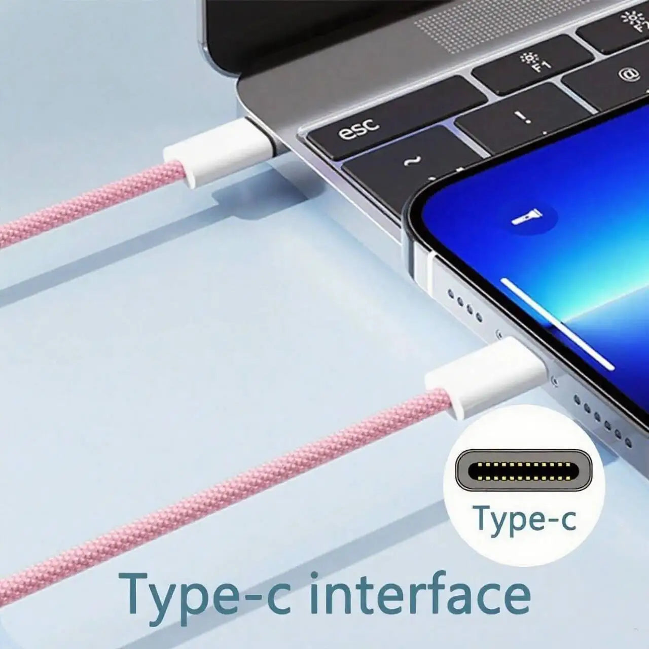 60W USB-C Fast Charger Cable | Nylon Braided Data Transfer