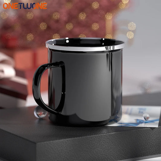 Taza de café de esmalte de 350ml | Portátil, duradera y ecológica