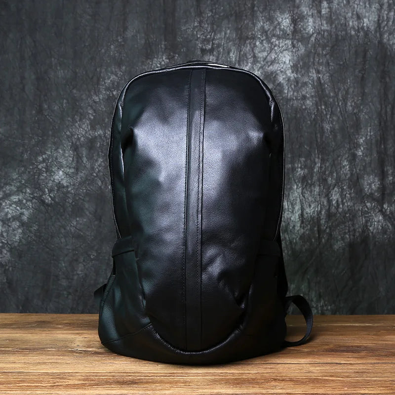 Mochila de piel auténtica de gran capacidad para hombre | Perfecta para viajes y negocios