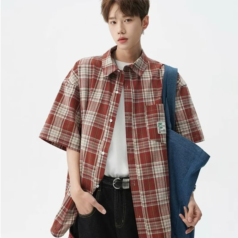 Men's Summer Fashion Plaid Short Sleeve Shirt | Stylish Casual Wear