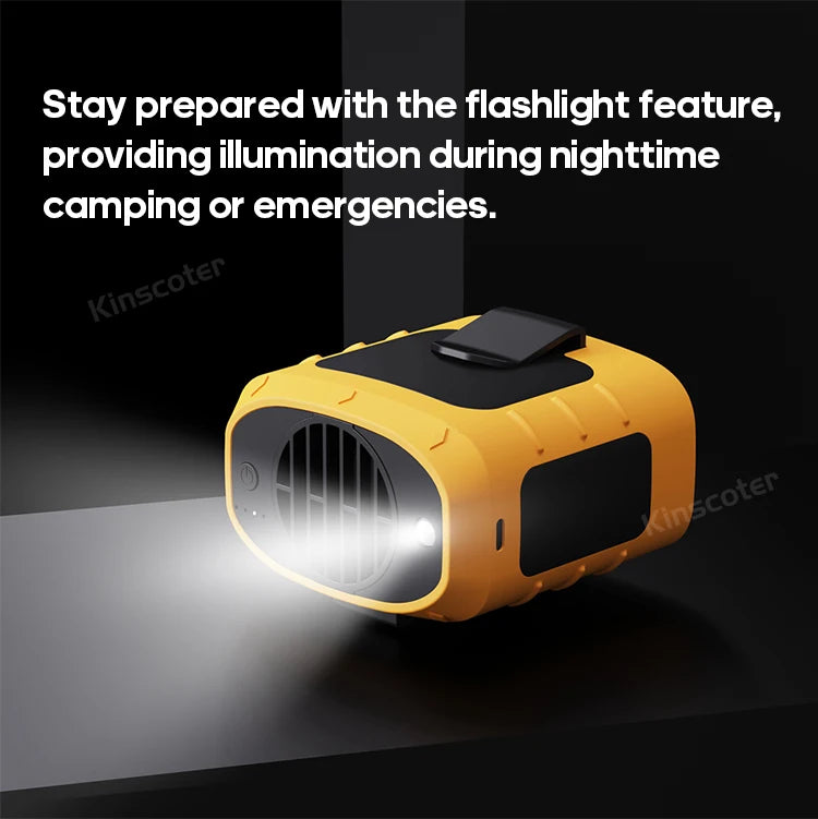 8000mAh Outdoor Waist Fan | Portable Bladeless Neck Fan with Lights