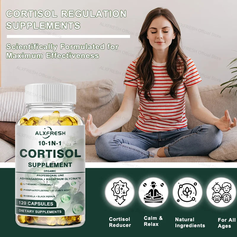 Cortisol Capsules for Relaxation & Sleep Support | Feel Stress-Free