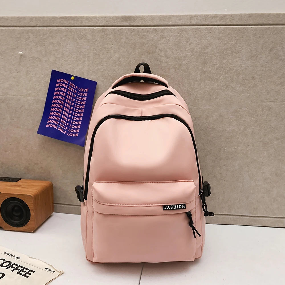 Large Capacity Solid Color Backpack for Students | Travel Ready