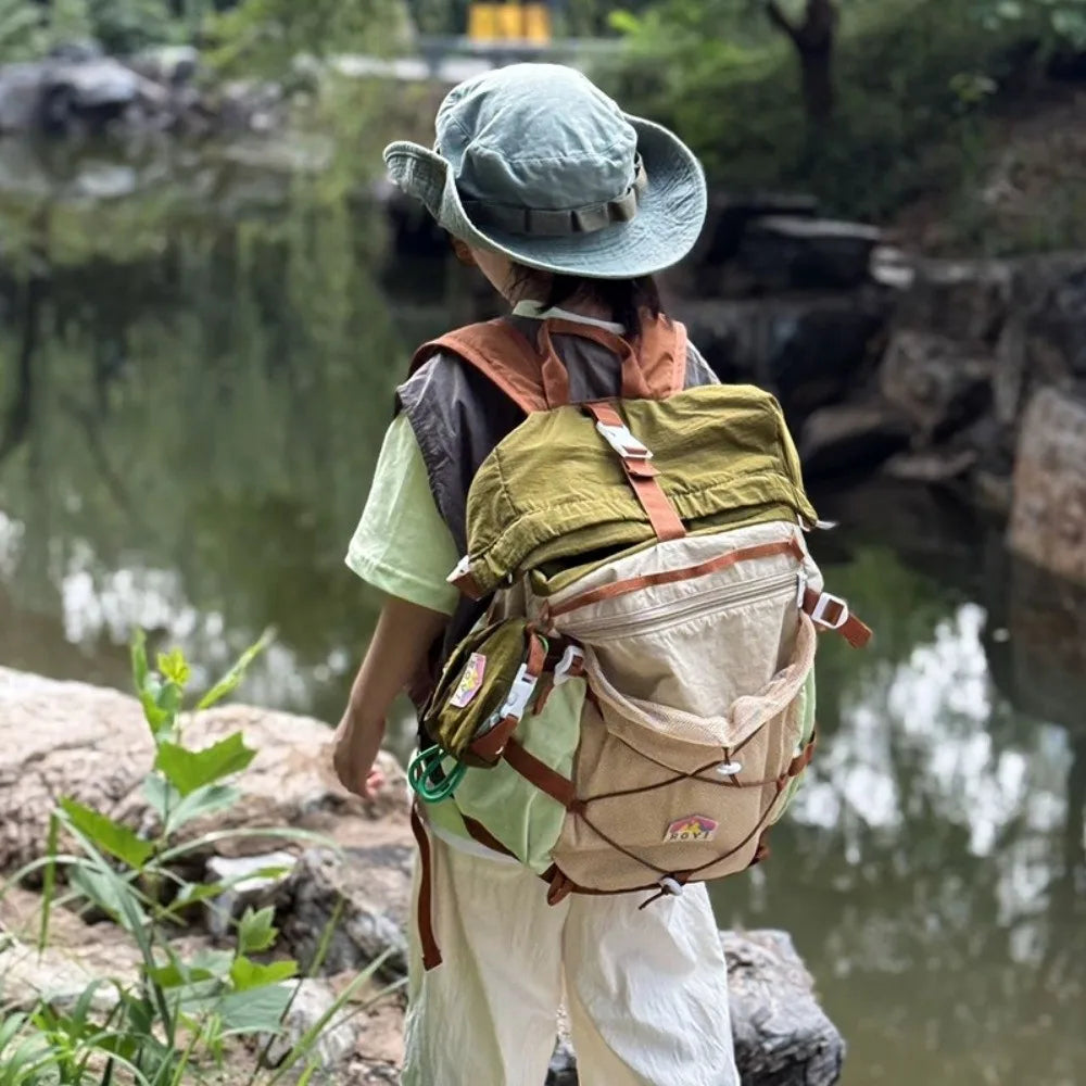 Waterproof Color-Blocked Large-Capacity Outdoor Backpack