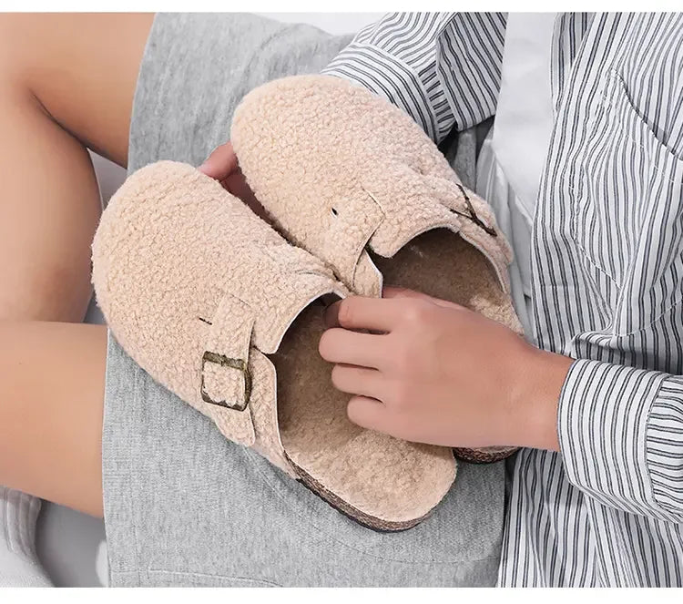 Cozy Unisex Plush Cotton Slippers | Non-Slip Winter House Shoes