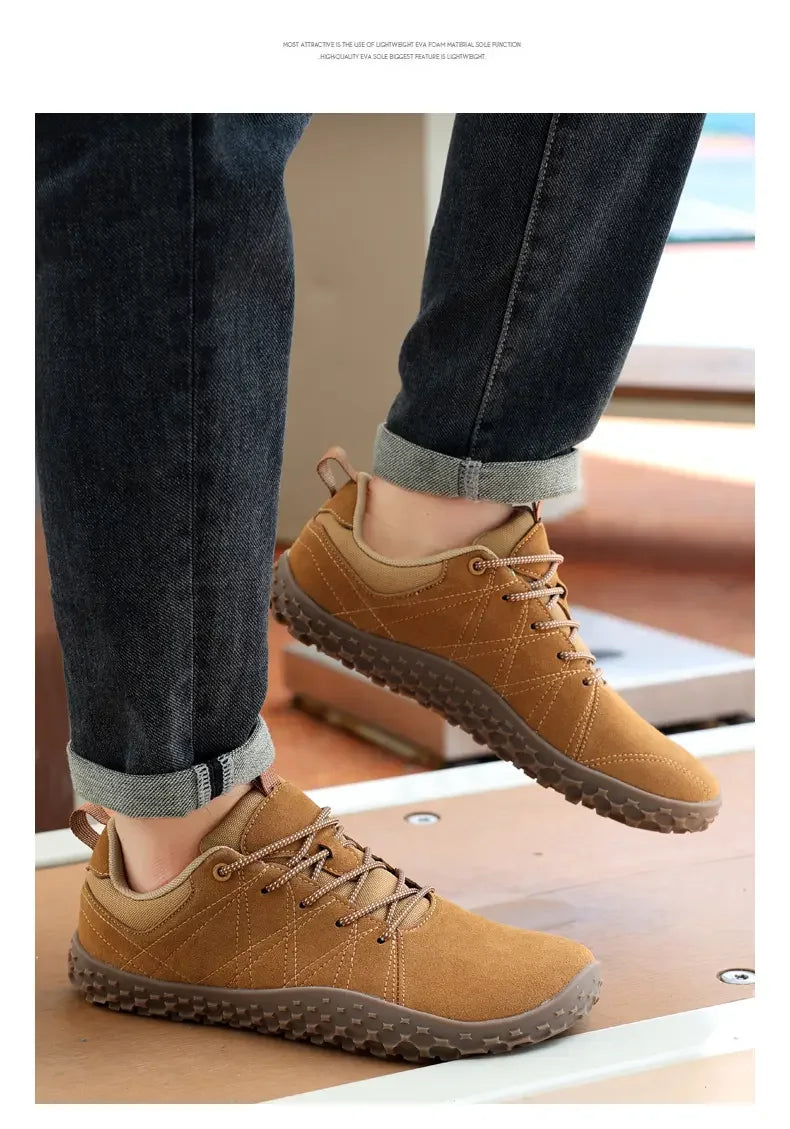 High Quality Leather Sports Shoes for Wide Feet | Anti-Slip Design