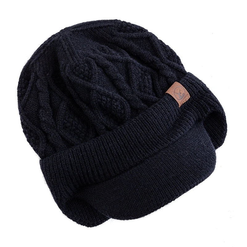 Unisex Fleece Lined Earflap Beanie Hat | Stylish Warm Winter Cap
