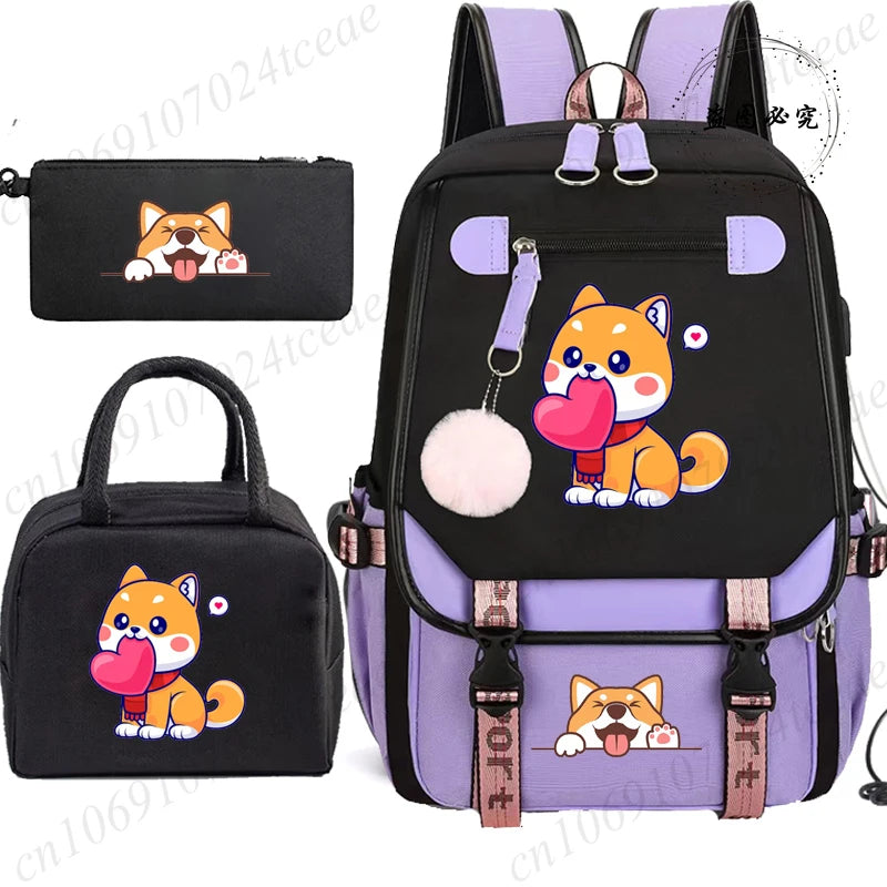 Cute Anime Dog School Backpack | Trendy Fashion Backpack for Teens
