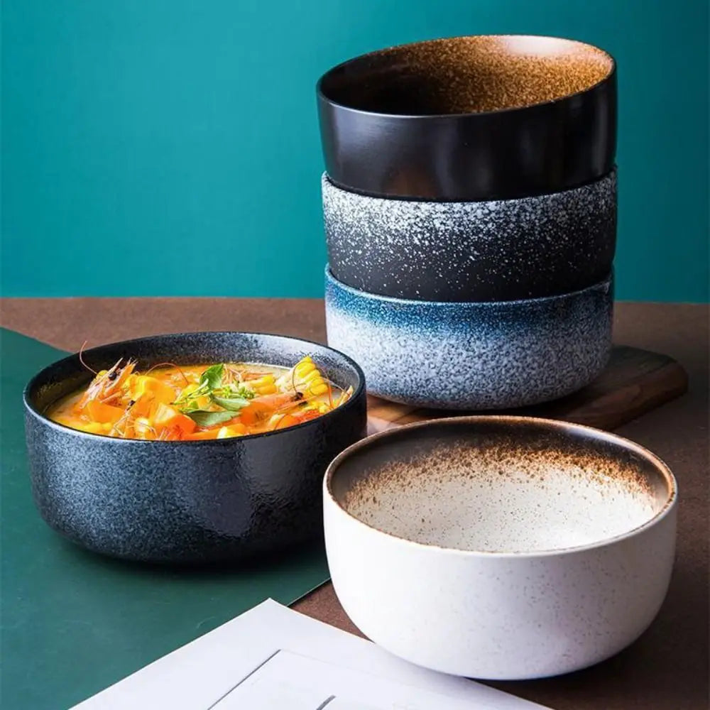 Cuenco de cerámica multifuncional estilo japonés para ramen | Cena elegante