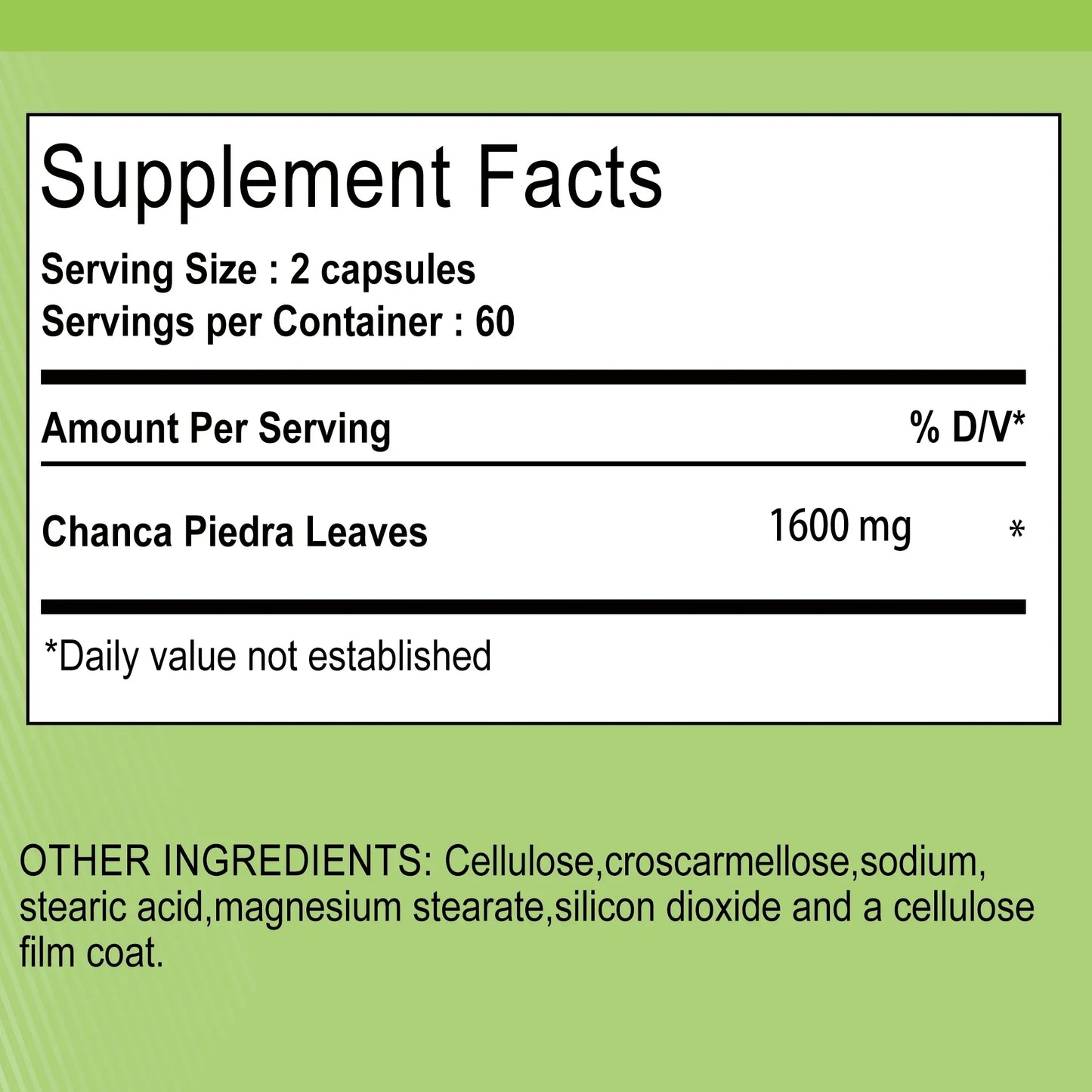 Chanca Piedra 1600mg Capsules | Supports Kidney Health & Detox