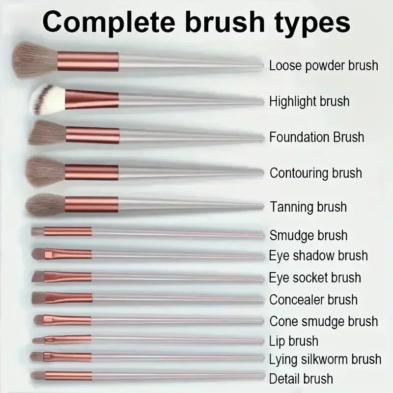 13 Piece Fluffy Makeup Brush Set | Professional Beauty Tools