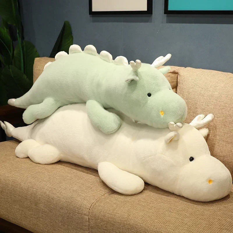 Large Kawaii White Dragon Plush Stuffed Toy for Kids