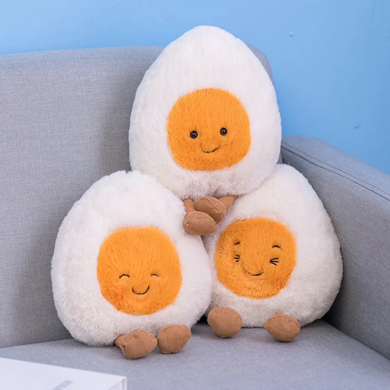 Cute Breakfast Egg Plush Pillow | Soft Food Doll Toy & Decor