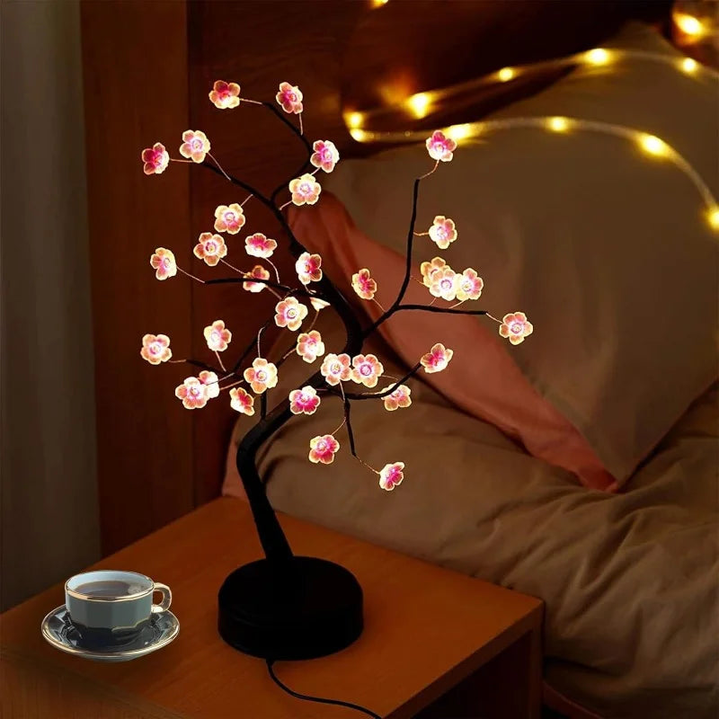 Cherry Blossom Tree LED Night Light | Elegant Table Decor