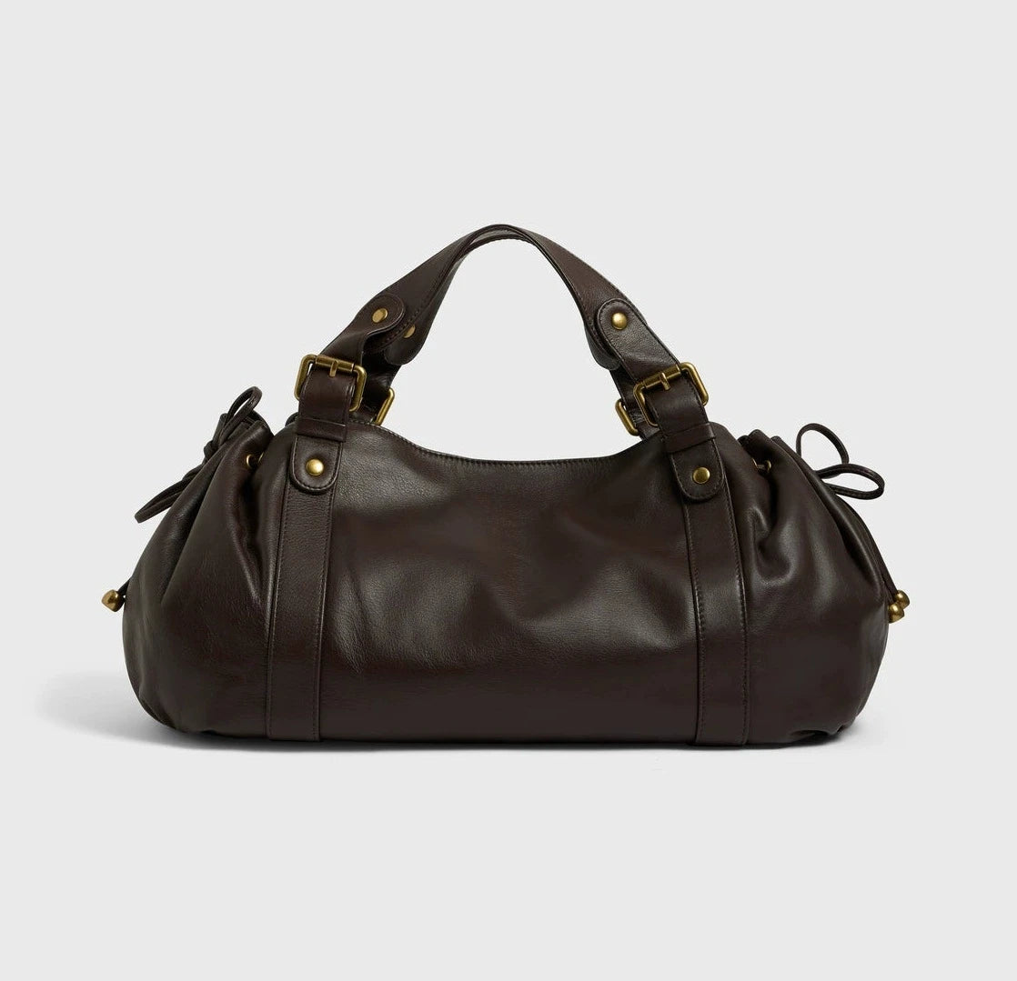 Bolso Tote Vintage de Cuero Lavado para Mujer | Elegante y de Gran Capacidad