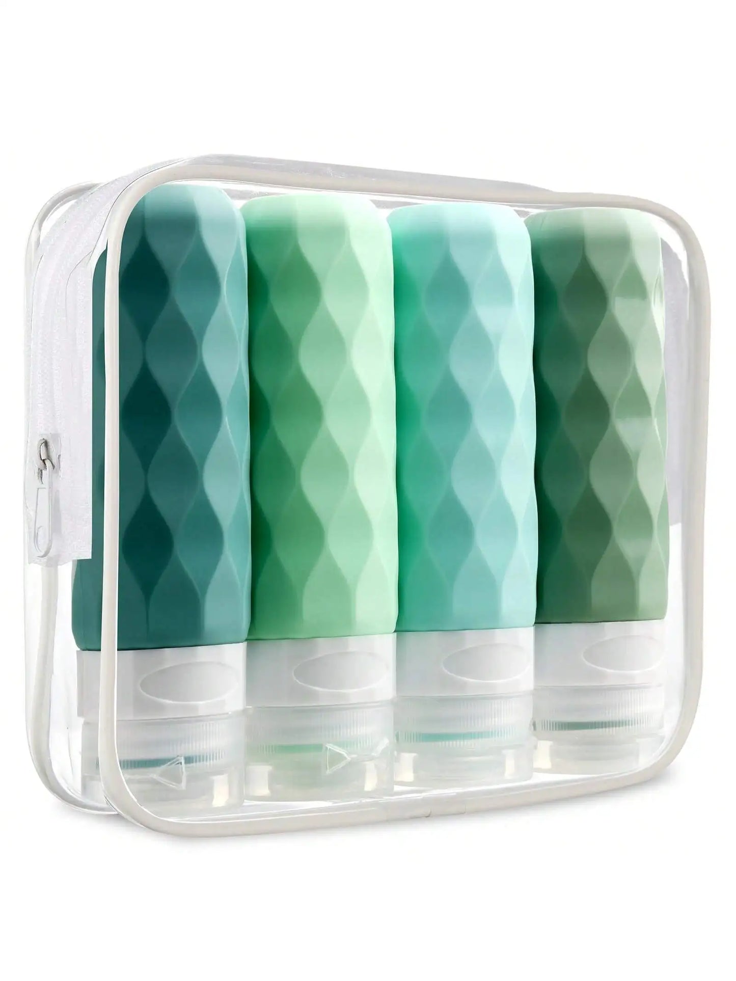 Silicone Travel Bottles - 4 Pack for Toiletries & Liquids