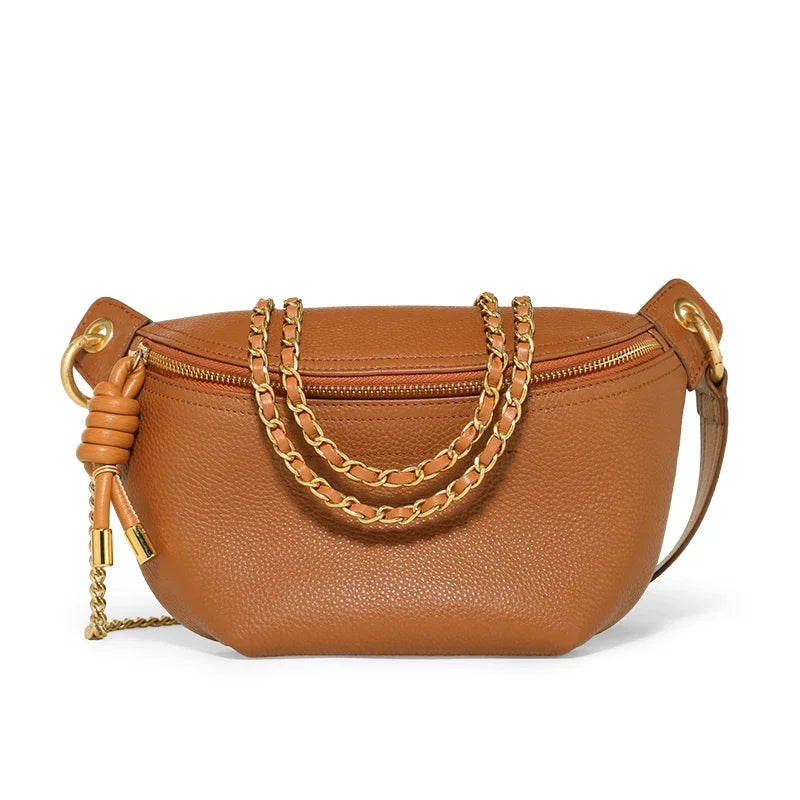 Stylish Women's Genuine Leather Waist Pack | Trendy Belt Bag