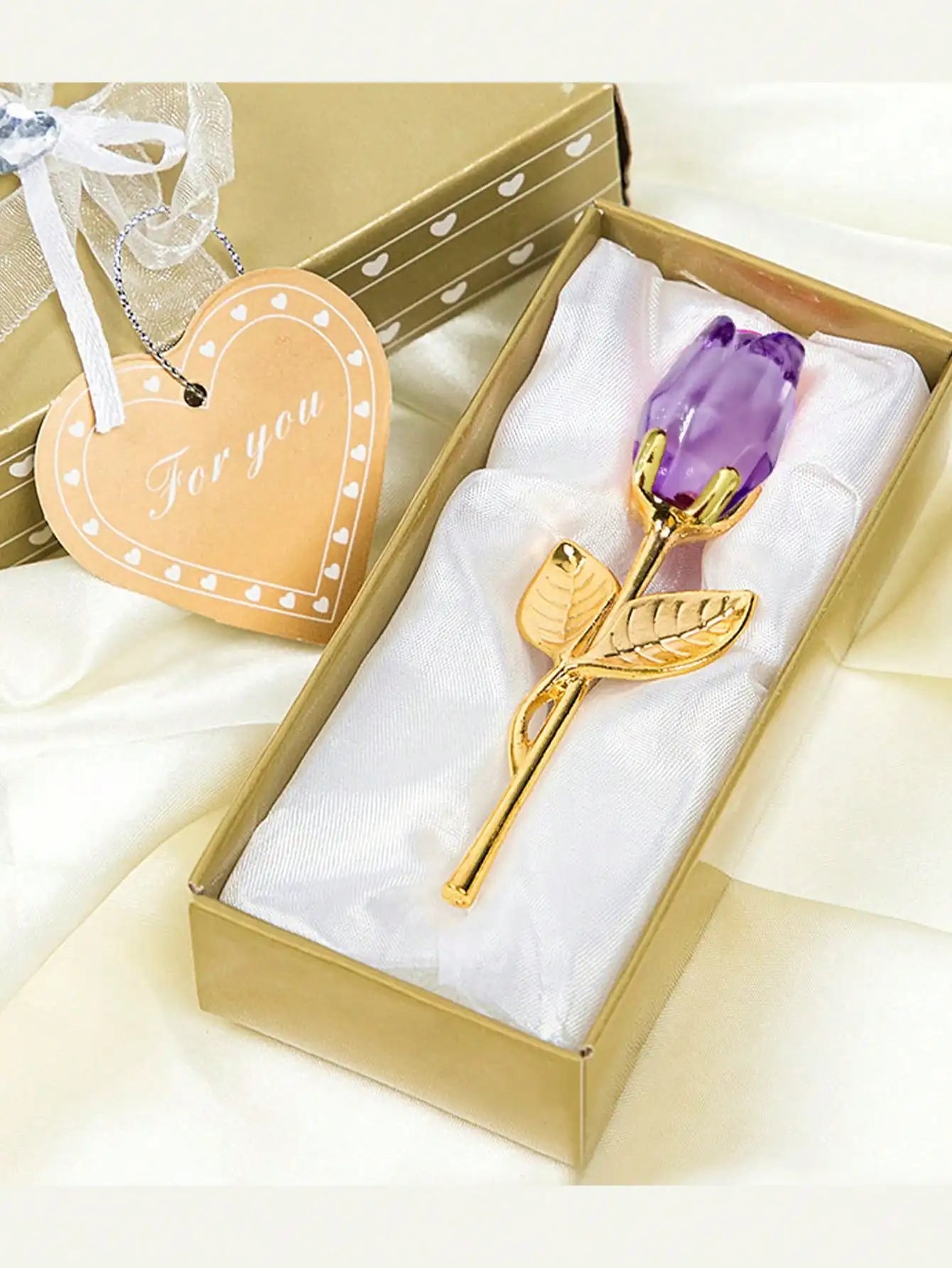 Artificial Glass Rose Crystal Flower | Elegant Party Gift