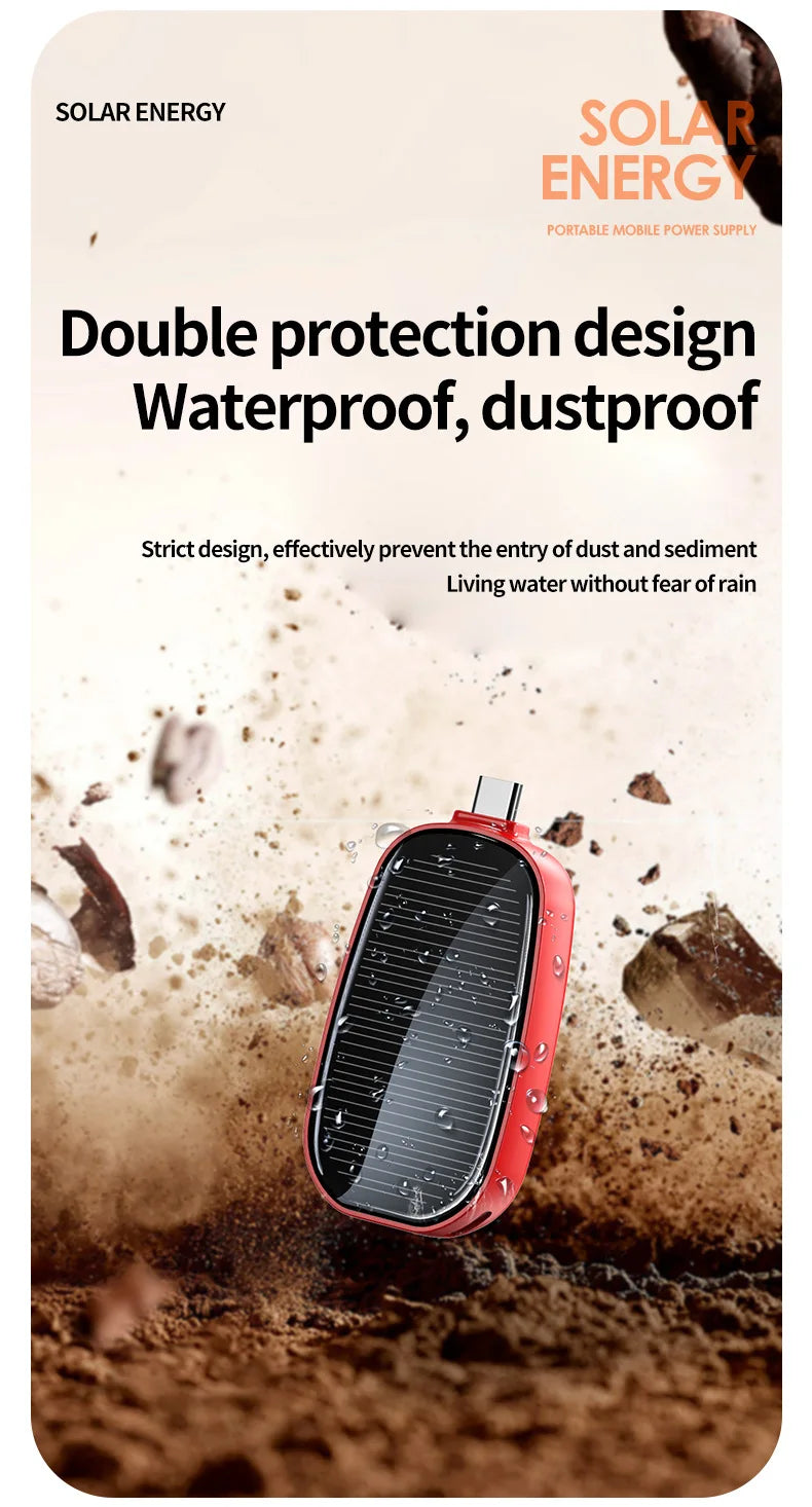 Portable Solar Power Bank 1200mAh | Fast Charging External Battery
