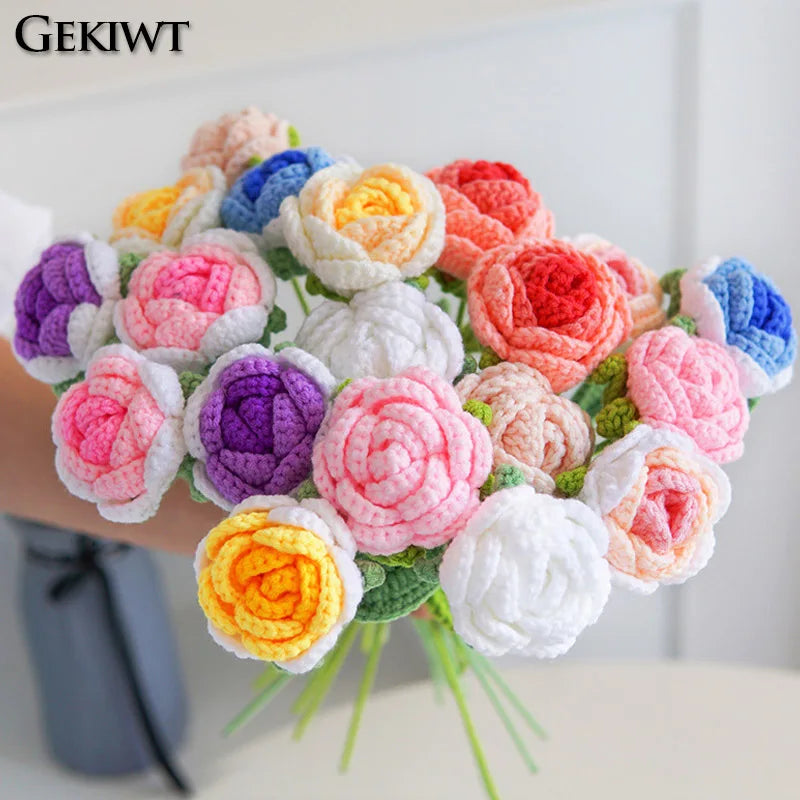 Ramo de flores de rosas artificiales para bodas y decoración del hogar