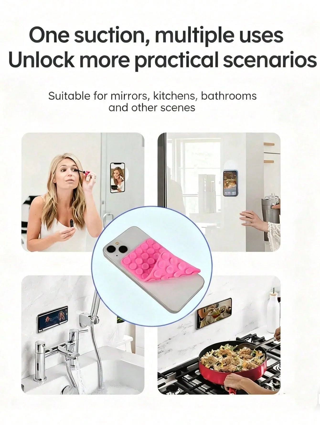 Silicone Suction Cup Phone Case Mount for Hands-Free Use
