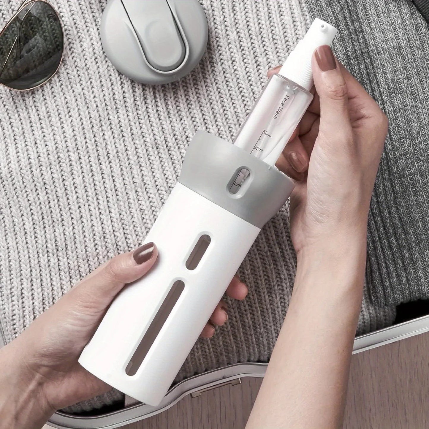 4 in 1 Refillable Travel Lotion and Shampoo Dispenser Bottles