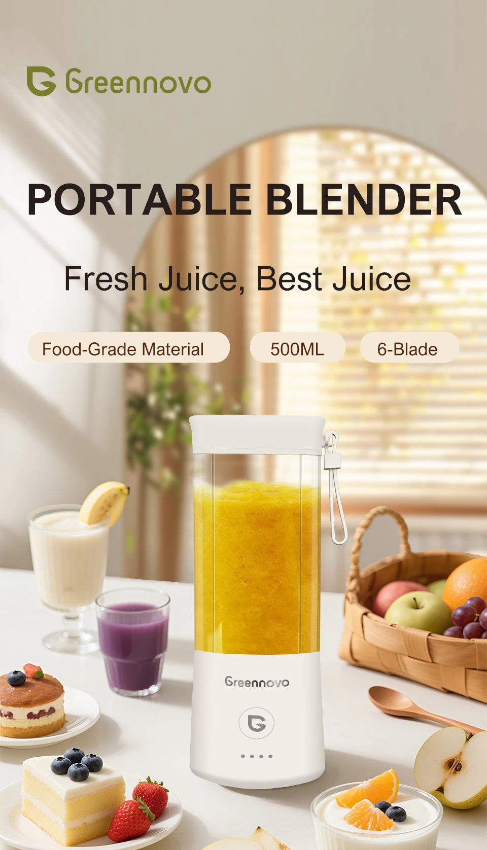 Portable Electric Blender | Multifunctional Mini Juicer for Smoothies