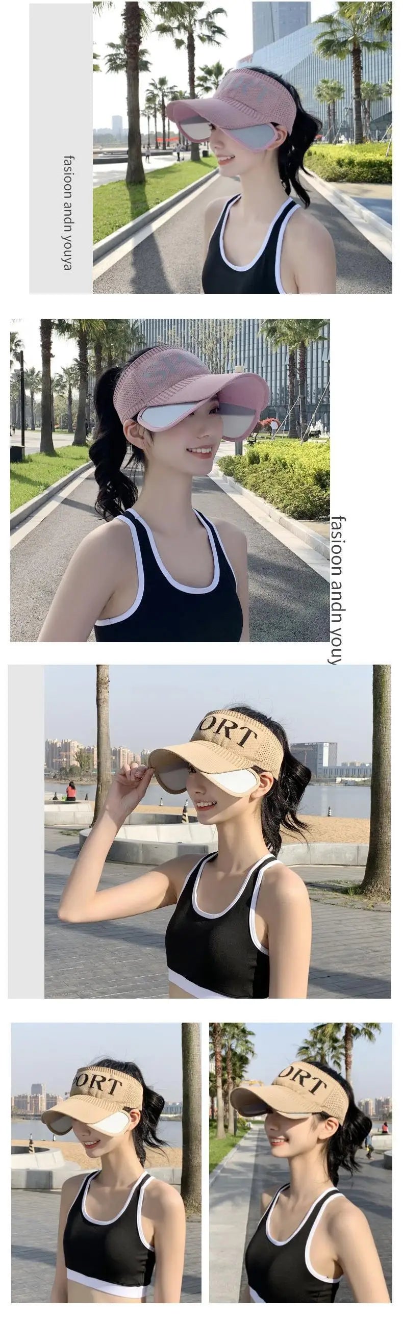 Women's Sunblock Sports Hat | Large Brimmed Outdoor Cap