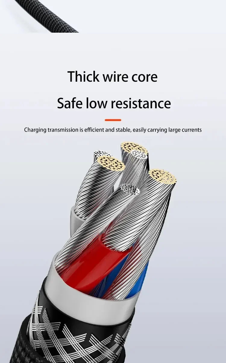 120W USB A to Type C Fast Charging Cable with LED Display