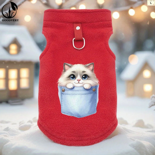 Suéter Chaqueta de Gato de Forro Polar Suave | Ropa Cálida y Cómoda para Mascotas
