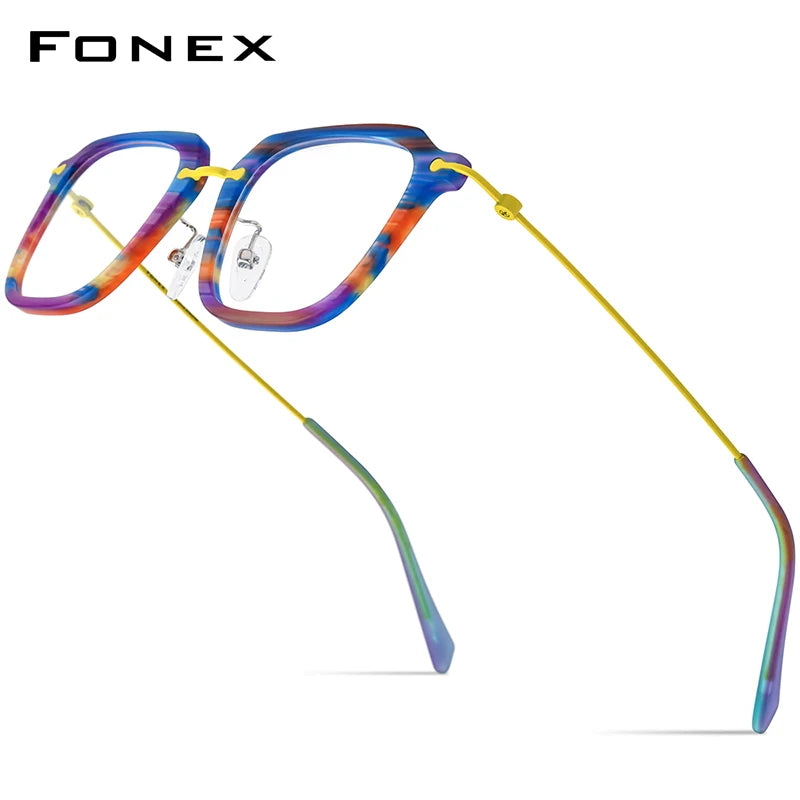 Monturas de gafas unisex cuadradas retro de titanio | Elegantes y duraderas
