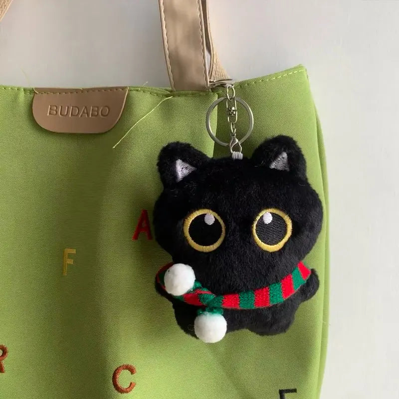 Cute Black Cat Plush Toy | Adorable Keychain & Backpack Decoration