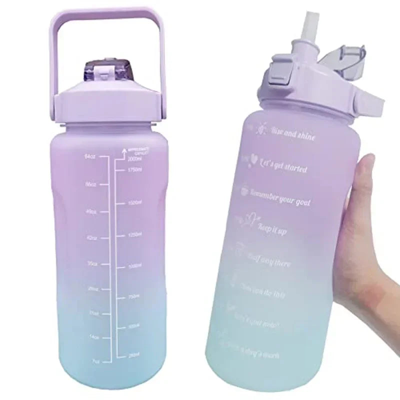 2 Liter Large Sports Water Bottle | Leak Proof & Portable