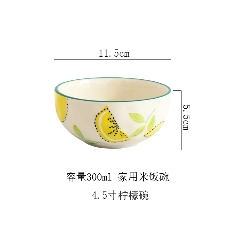 Japanese Style Ceramic Dining Set | Elegant Lemon Collection