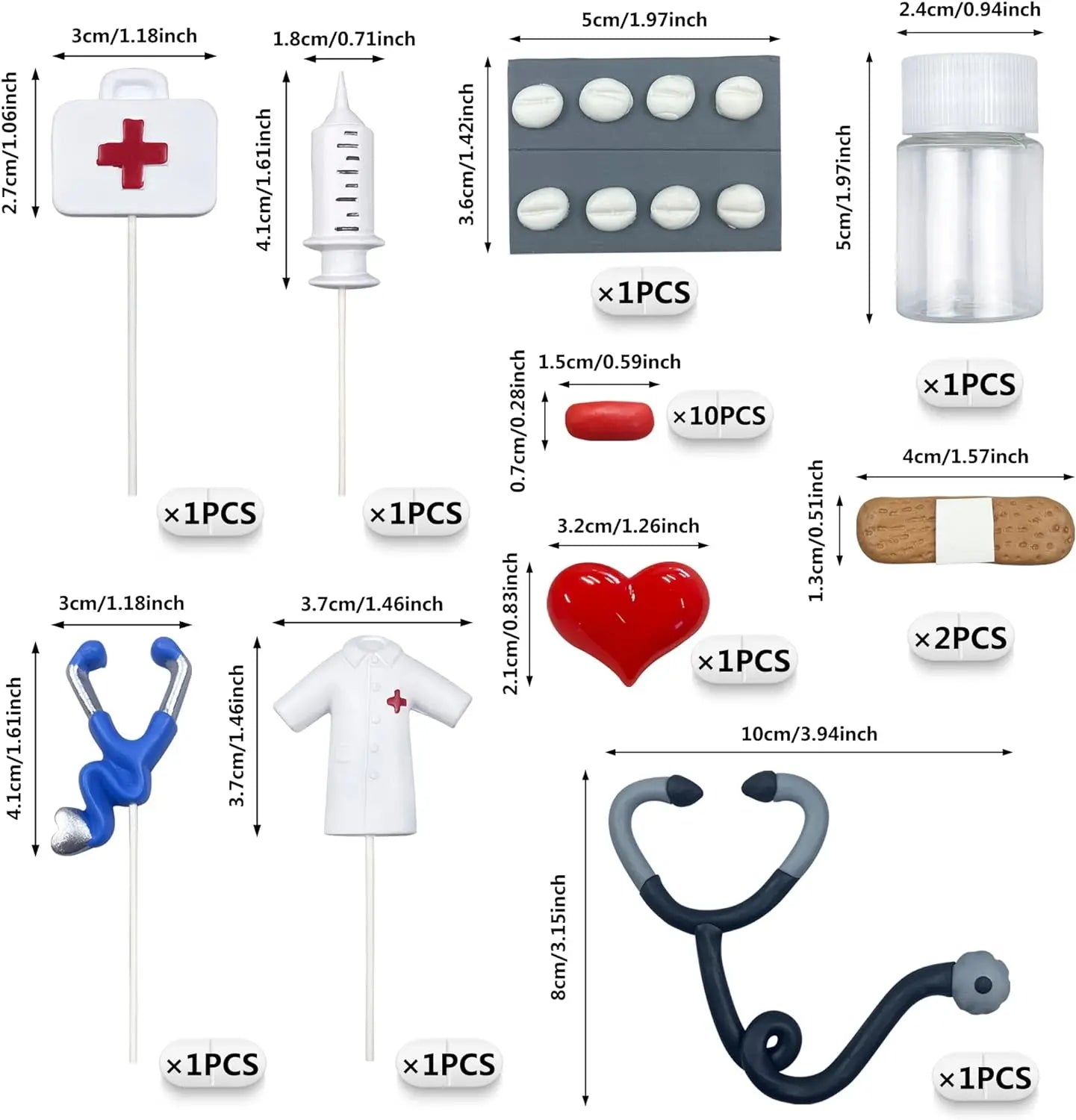 Nurse Cake Topper Set | Perfect Graduation & Medical Party Decor