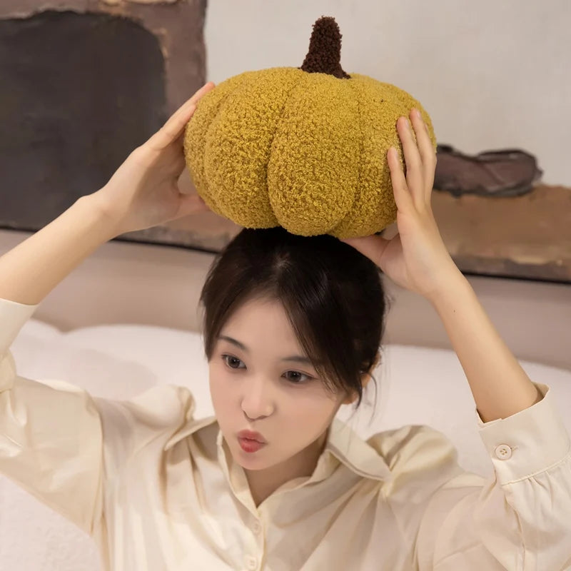 Halloween Pumpkin Plush Pillow | Cozy Decorative Cushion for Fall