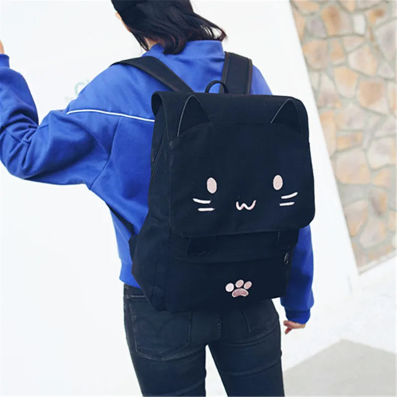 Cute 3D Cat Large Capacity Backpack | Stylish Cartoon Backpacks