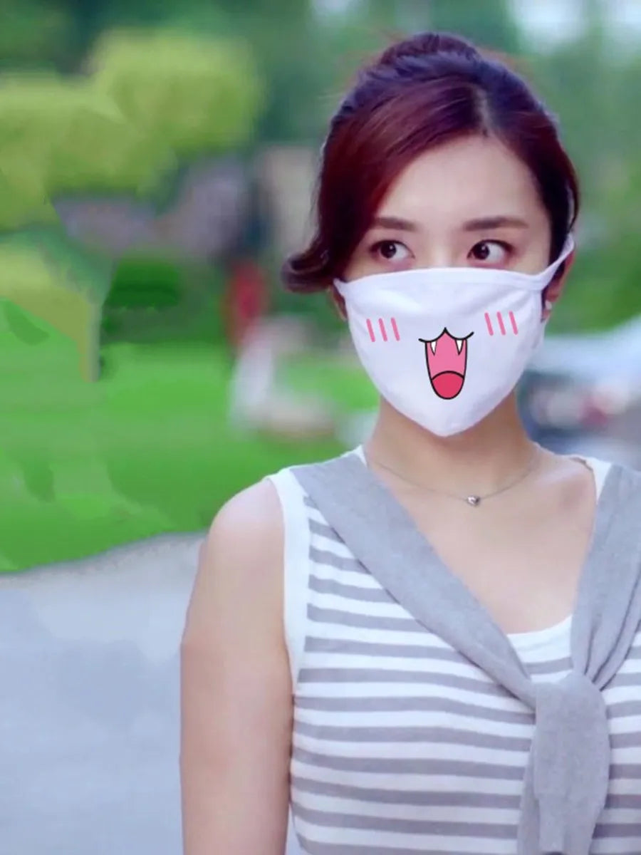 Funny Expression Anime Party Mouth Face Mask | Unisex Kawaii Mask