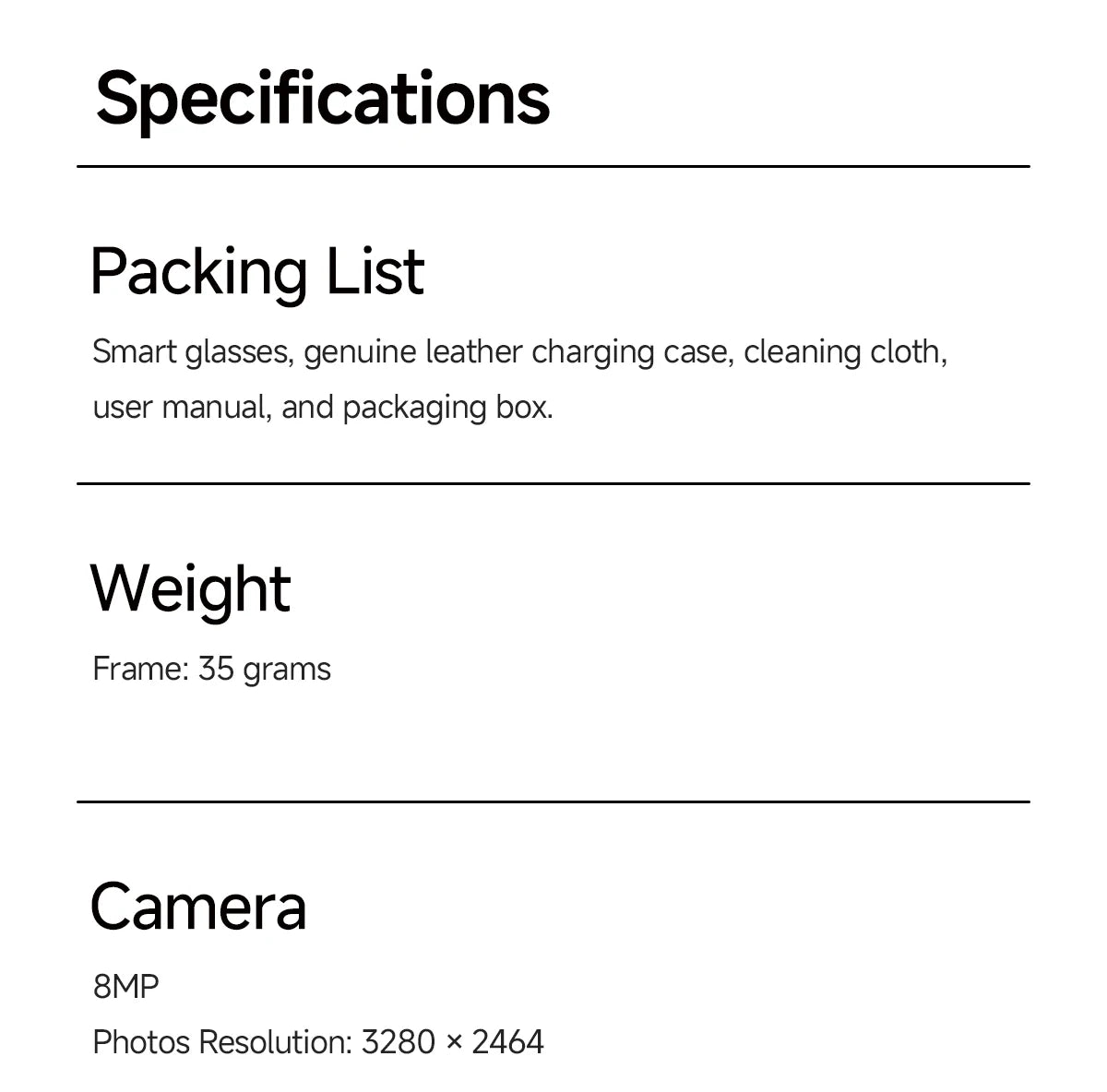 AI Smart Glasses with Real-time Translation and 800W Camera