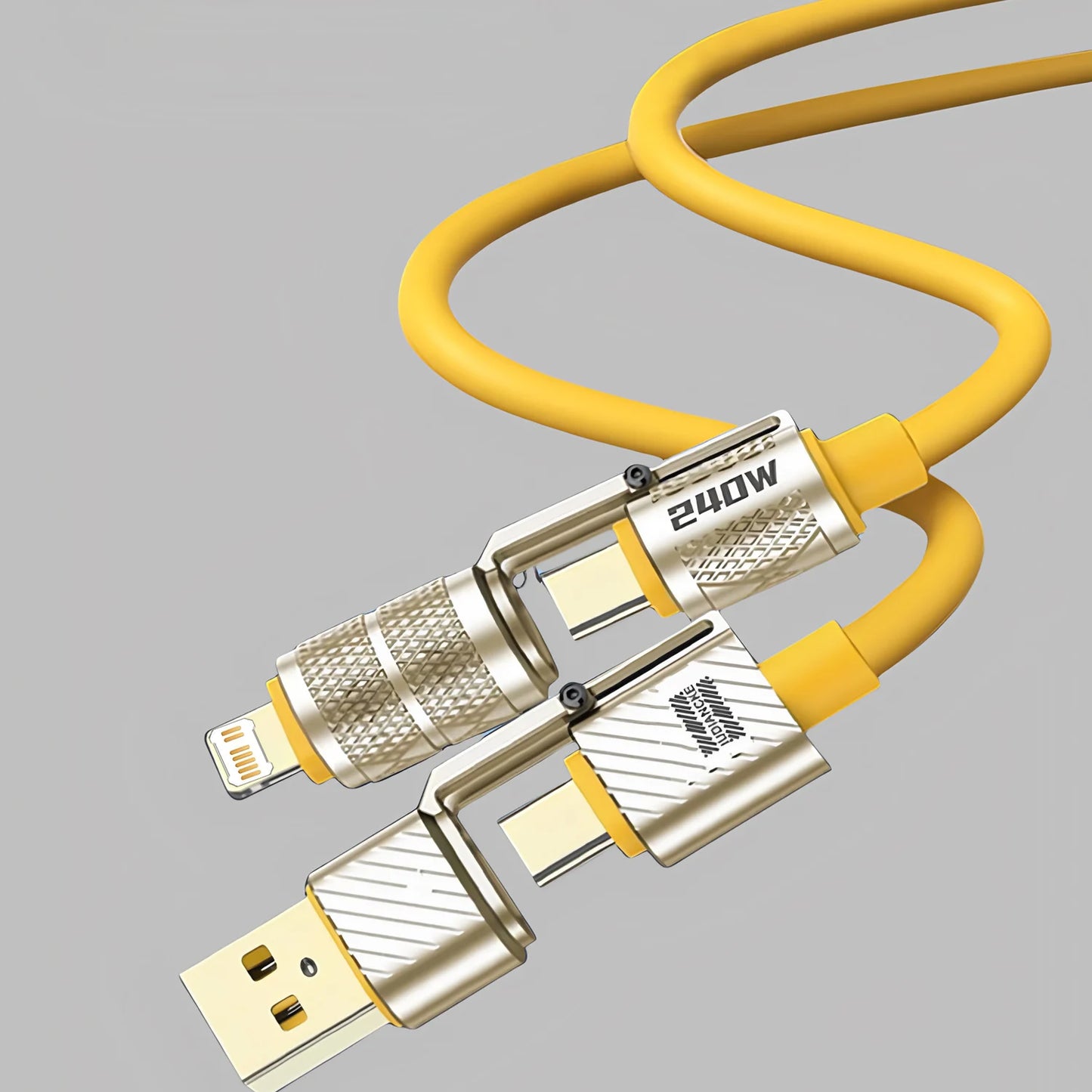 1PC 2PCS 240W USB-C 4IN1 Fast Charger Cable for iPhone Usb Type C Fast charging For iPhone Xiaomi PD 2-in-2 data cable USB Cable
