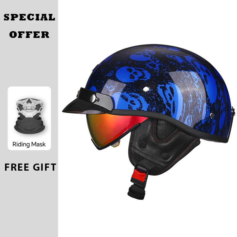 Vintage Half Face Motorcycle Helmet | Lightweight & Safe 2026