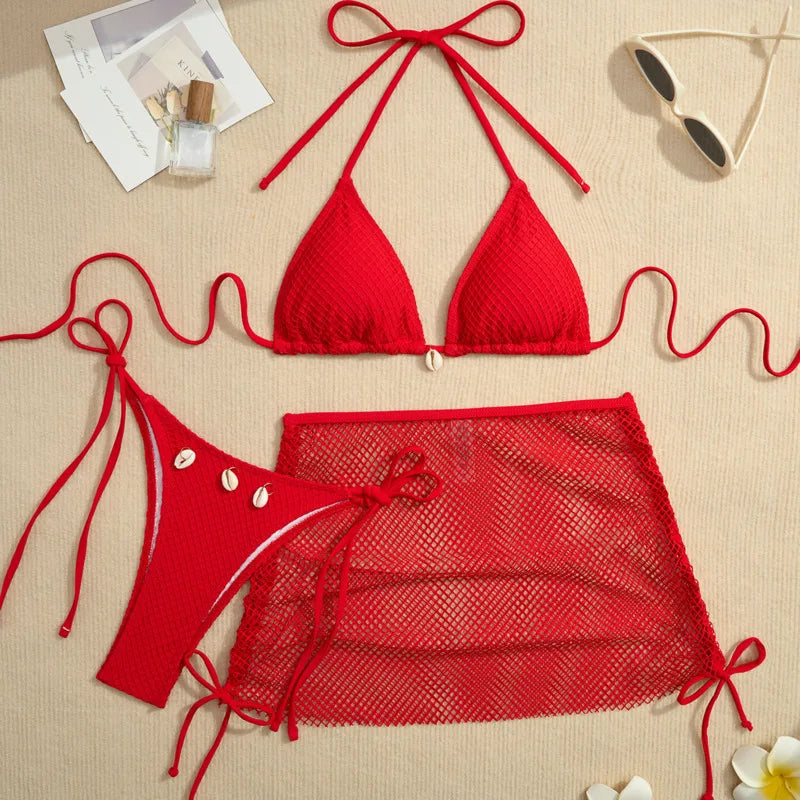 Stylish Three-Piece Bikini Set | Perfect for Beach & Pool Days