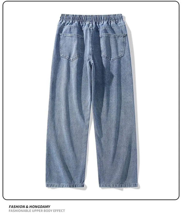 Trendy High Street Wide Leg Jeans | Comfortable Men's Denim Pants
