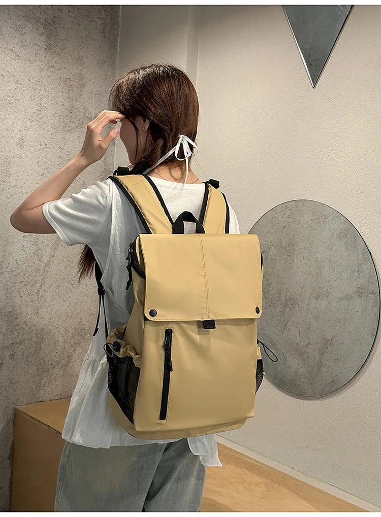 Large Waterproof Leather Backpack for Travel & Business - Unisex