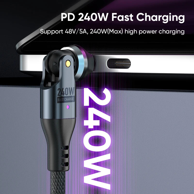 Rotating USB C to USB C Cable | Fast Charging Type C Cord