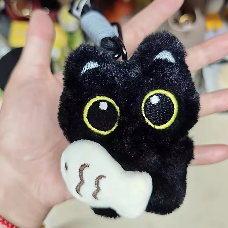 Adorable Plush Black Cat Doll Keychain | Cute Backpack Pendant